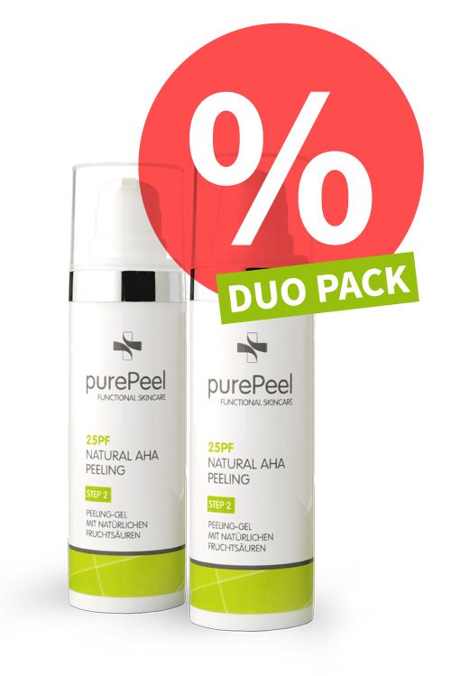 DUO PACK Fruit acid exfoliant gel 25pf Natural AHA Peeling, 2 x 30ml